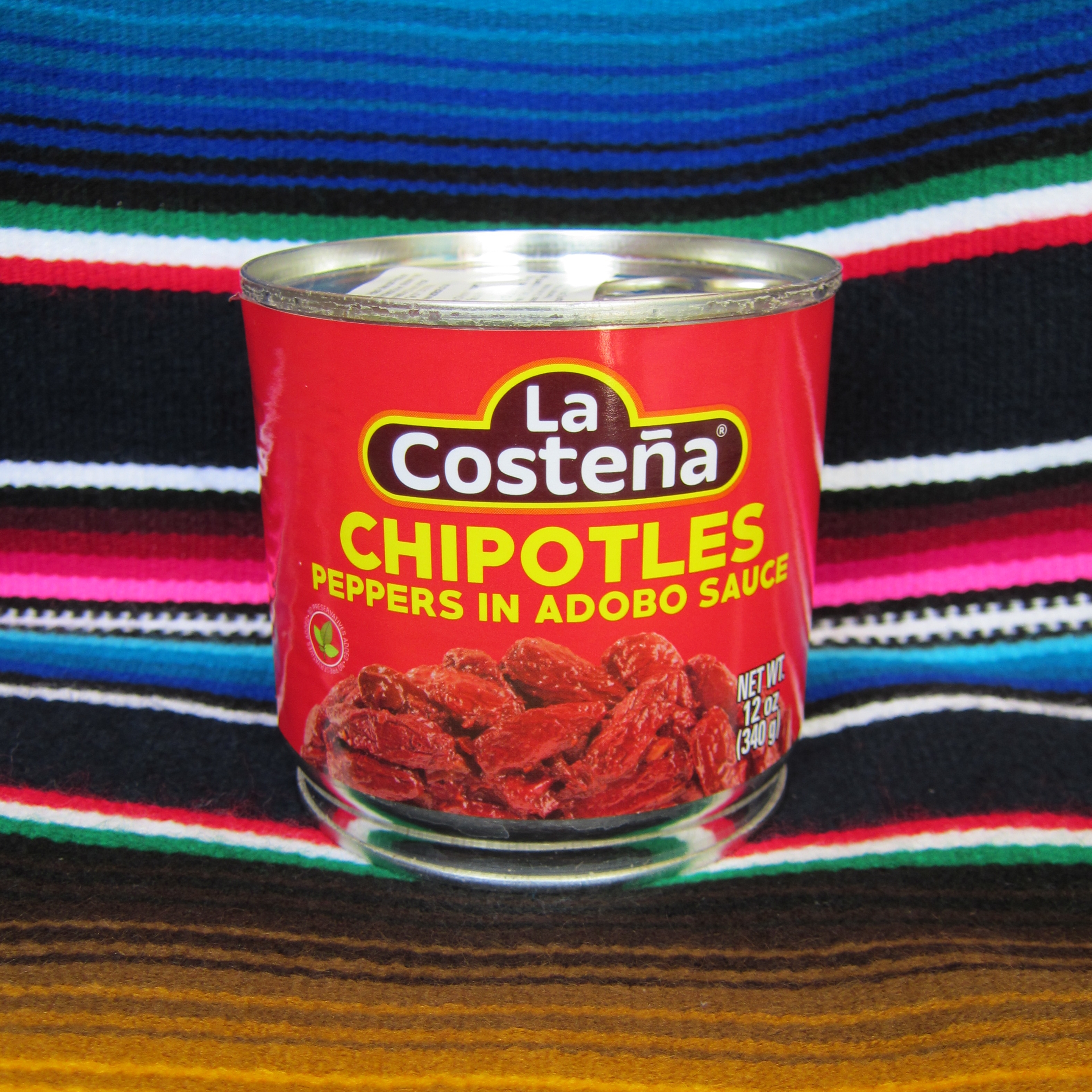 Whole Chipotle Peppers In Adobo Sauce 340grs can  Azteca  Mexican  